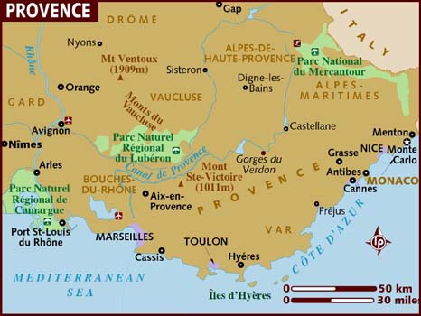 map of Provence